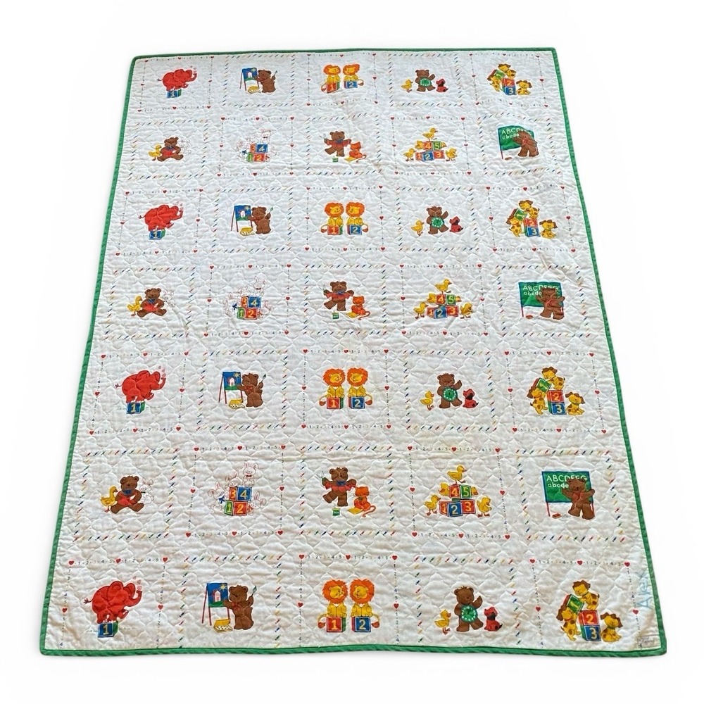 Vintage Baby Blanket Quilt  Teacher's Pets by Cranston 58x44" Cotton